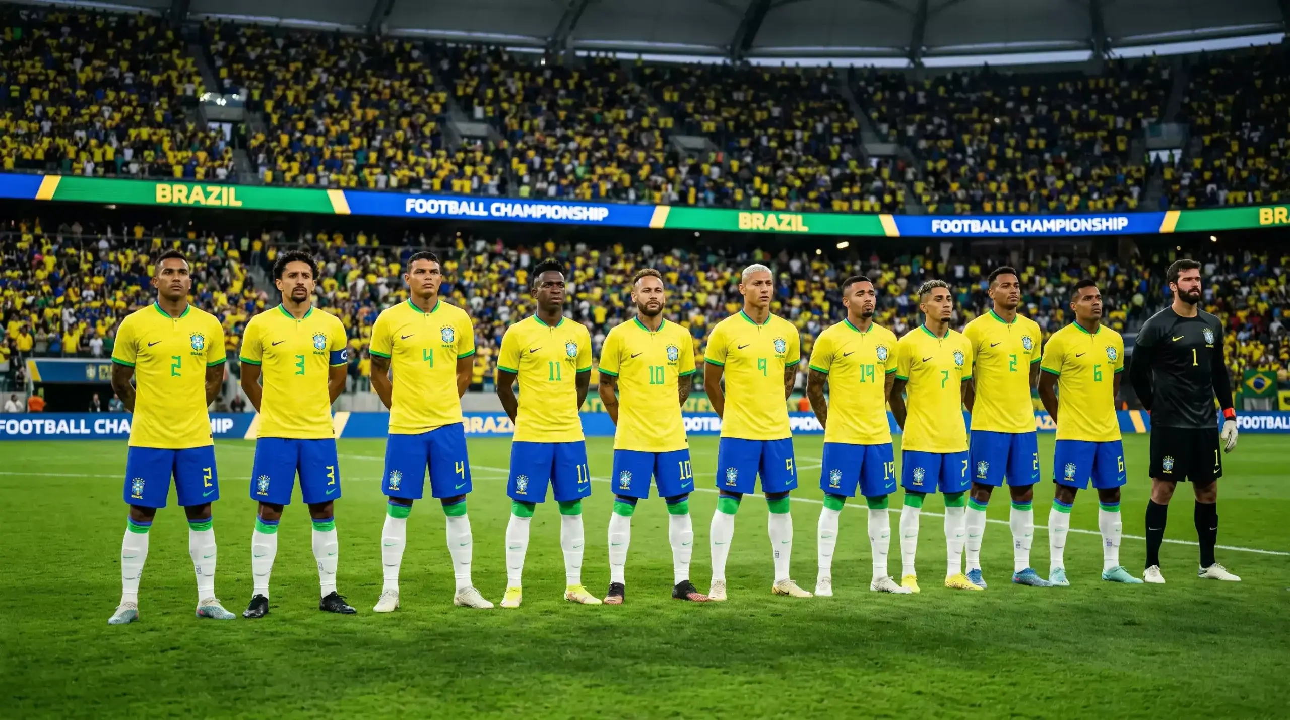 Brazil national football team in their iconic yellow kit ahead of the 2026 FIFA World Cup