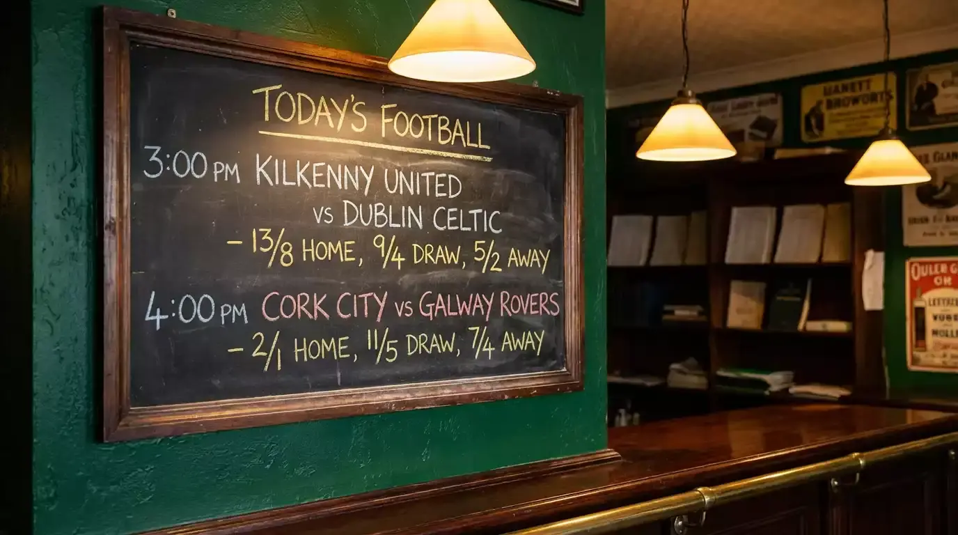 Chalkboard display of fractional and decimal World Cup 2026 odds with conversion arrows between formats